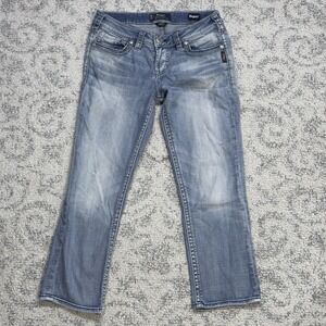 Silver Jeans Aiko‎ Mid Rise Capri Light Wash Women's Blue Jeans Size 29x24